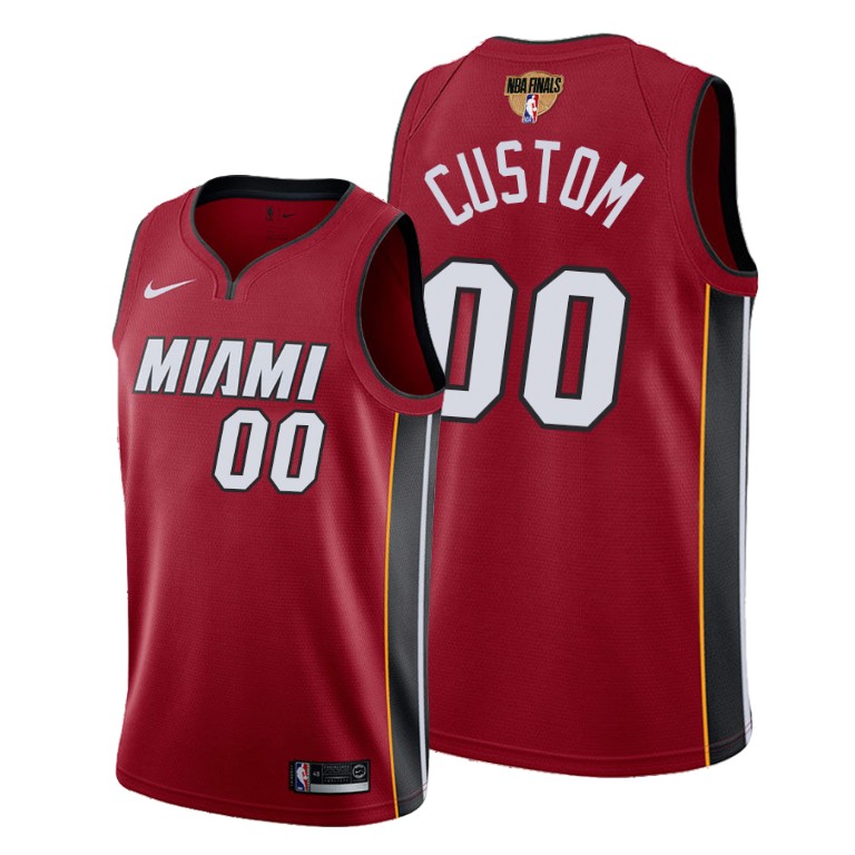 Men's Red Miami Heat Active Player Custom 2020 Finals Bound Statement Edition Stitched Jersey
